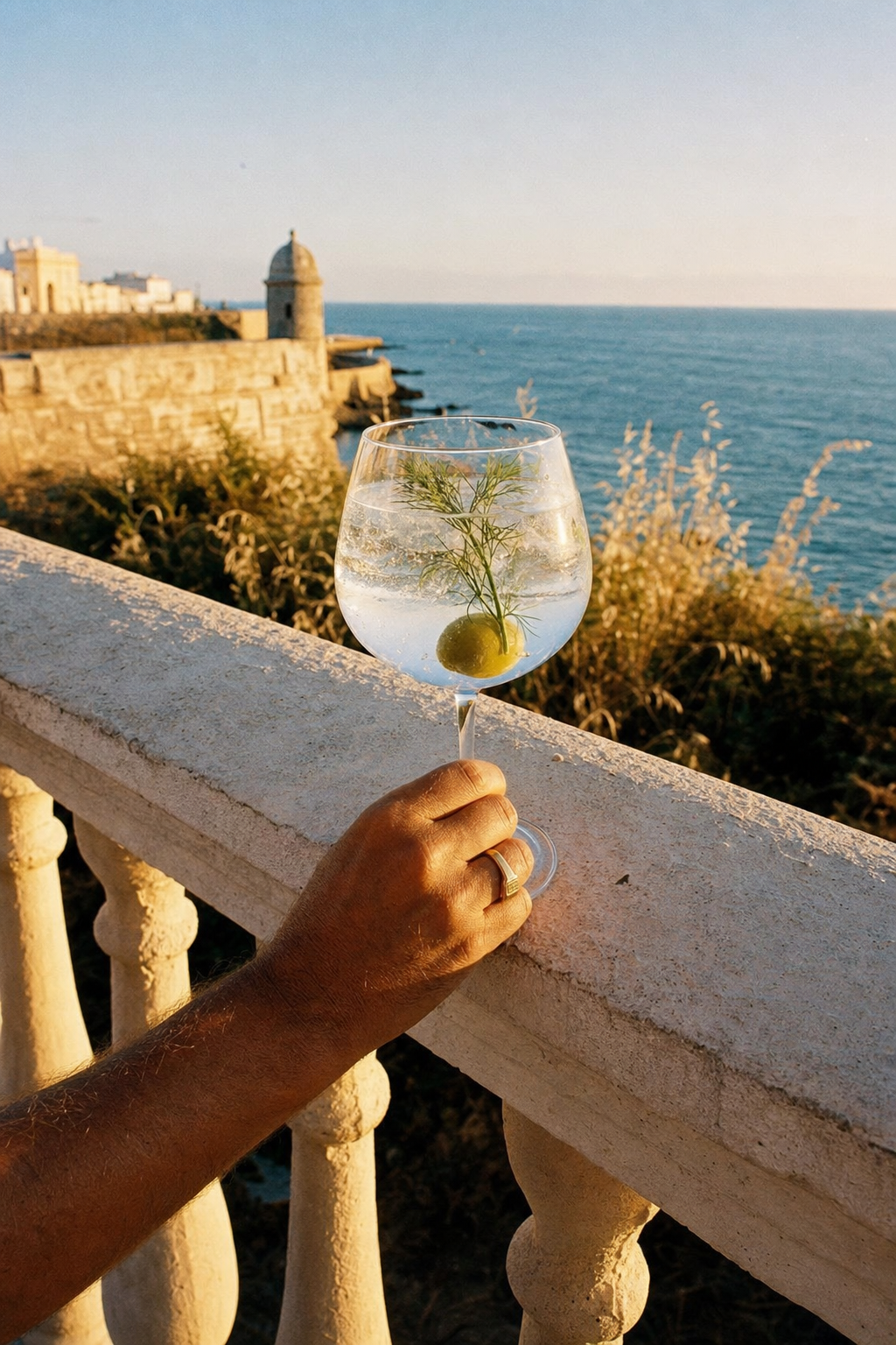 Olive tonic cocktail concept — Verandah Tonic