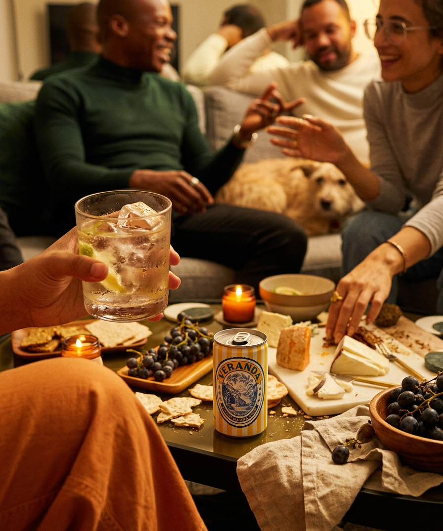 Social gathering with Verandah Tonic premium tonic water, New Zealand