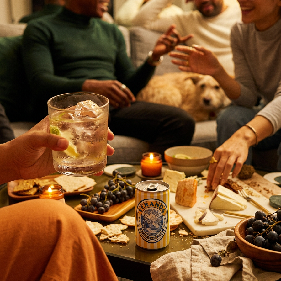 Social gathering with Verandah Tonic premium tonic water, New Zealand