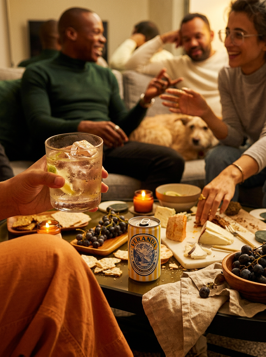 Social gathering with Verandah Tonic premium tonic water, New Zealand